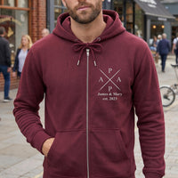 Personalized Dad Embroidered Zipper Hoodie, Custom Name Year Zip Up Hoodie for Fathers, New Dad Gift Expecting Dad Father’s Day Gift