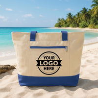 Custom Logo Tote Bag with Zipper, Personalized Business Logo Canvas Bag, Company Branding Tote, Custom Printed Bag for Small Business