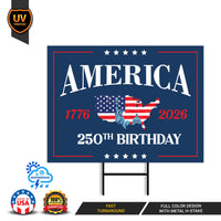USA 250 Years Yard Sign 2026, Patriotic 1776 2026 Yard Decoration, American Flag Fireworks Lawn Sign, Independence Day Outdoor Decor