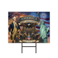 USA 250 Years Yard Sign 2026, Patriotic 1776 2026 Yard Decoration, American Flag Fireworks Lawn Sign, Independence Day Outdoor Decor