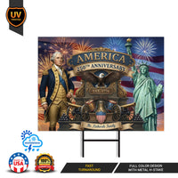 USA 250 Years Yard Sign 2026, Patriotic 1776 2026 Yard Decoration, American Flag Fireworks Lawn Sign, Independence Day Outdoor Decor