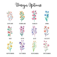 Birth Flower Tote Bag with Zipper, Personalized Flower Name Bag, Custom Birthday Gift for Her, Floral Month Gift, Travel Work Tote Bag