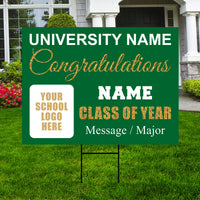 Personalized Graduation College Yard Sign 2026, College Bound Sign, Class of 2026, Custom Graduation 2026 Yard Sign with Metal H-Stake