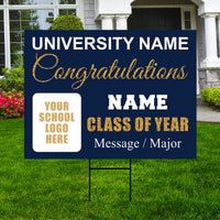 Personalized Graduation College Yard Sign 2026, College Bound Sign, Class of 2026, Custom Graduation 2026 Yard Sign with Metal H-Stake