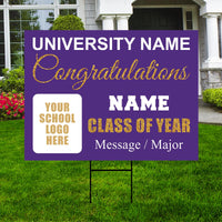 Personalized Graduation College Yard Sign 2026, College Bound Sign, Class of 2026, Custom Graduation 2026 Yard Sign with Metal H-Stake