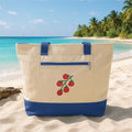 Tomato Embroidered Zipper Tote Bag, Cute Vegetable Tote, Farmers Market Bag, Summer Grocery Tote, Garden Lover Gift Bag for Women