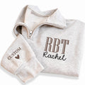 Respiratory Therapist RBT Embroidered Quarter Zip Sweatshirt, Personalized Name Medical Pullover, Healthcare Worker Gift, Custom RBT Apparel