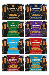 Photo Graduation Yard Sign, Custom Personalized Congrats Decor, Class of 2026, Graduation 2026, School Lawn Sign with Name Photo