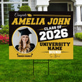 Personalized Graduation Yard Sign 2026 with Photo, Graduate Picture Sign, Class of 2026, Custom Graduation 2026 Yard Sign with Metal H-Stake