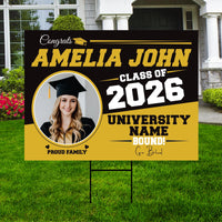 Personalized Graduation Yard Sign 2026 with Photo, Graduate Picture Sign, Class of 2026, Custom Graduation 2026 Yard Sign with Metal H-Stake