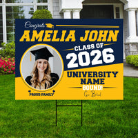 Personalized Graduation Yard Sign 2026 with Photo, Graduate Picture Sign, Class of 2026, Custom Graduation 2026 Yard Sign with Metal H-Stake