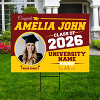 Personalized Graduation Yard Sign 2026 with Photo, Graduate Picture Sign, Class of 2026, Custom Graduation 2026 Yard Sign with Metal H-Stake