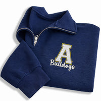 Custom Team Embroidered Quarter Zip Sweatshirt, Personalized School Mascot Pullover, Sports Team Spirit Wear Gift Apparel