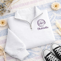 Dispatcher Embroidered Quarter Zip Sweatshirt, Custom 911 Operator Pullover, Emergency Dispatch Gift, Headset Heart Sweater