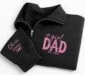 Girl Dad Embroidered Quarter Zip Sweatshirt, Personalized Dad Pullover, New Dad Gift, Custom Fatherhood Sweater