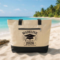 Graduation Tote Bag with Zipper, Personalized Class of 2026 Tote Bag, Custom Senior Graduate Gift, College High School Bag