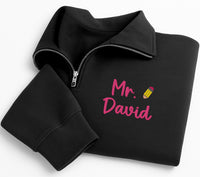 Teacher Embroidered Quarter Zip Sweatshirt, Personalized Teacher Pullover, Custom Educator Gift, Back To School Sweater