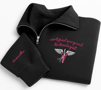 Surgical Technologist Embroidered Quarter Zip Sweatshirt, Certified CST Pullover, Custom Medical Worker Gift