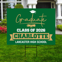 Personalized Graduation Senior Yard Sign 2026, Senior Grad Sign, Class of 2026, Custom Graduation 2026 Yard Sign with Metal H-Stake