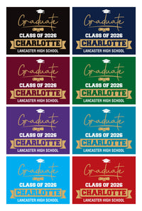 Personalized Graduation Senior Yard Sign 2026, Senior Grad Sign, Class of 2026, Custom Graduation 2026 Yard Sign with Metal H-Stake