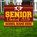 Personalized Senior Graduation Yard Sign 2026 with Mascot - Grad Sign, Class of 2026, Custom Graduation 2026 Yard Sign with Metal H-Stake