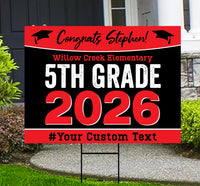Personalized 5th Grade Graduation Yard Sign 2026, Custom Name School Sign, Elementary Graduation Lawn Decoration, Class of 2026 Yard Sign