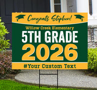Personalized 5th Grade Graduation Yard Sign 2026, Custom Name School Sign, Elementary Graduation Lawn Decoration, Class of 2026 Yard Sign