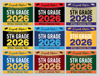 Personalized 5th Grade Graduation Yard Sign 2026, Custom Name School Sign, Elementary Graduation Lawn Decoration, Class of 2026 Yard Sign
