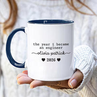 Engineer Graduation Mug, Custom Name Coffee Mug, Class of 2026 Gift, Personalized Engineering Graduate Mug, College Grad Cup