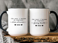 Engineer Graduation Mug, Custom Name Coffee Mug, Class of 2026 Gift, Personalized Engineering Graduate Mug, College Grad Cup