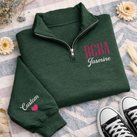 BCBA Embroidered Quarter Zip Sweatshirt, Personalized Behavior Analyst Pullover, ABA Therapist Gift Wear
