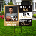 Personalized College Bound 2030 Yard Sign with Photo, School Name, Custom Graduate College University Bound Yard Sign with Metal H-Stake