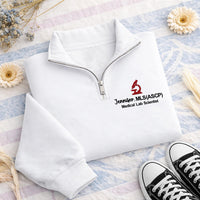 Medical Lab Scientist Embroidered Quarter Zip Sweatshirt, Custom Microscope Pullover, Science Research Graduation Gift Apparel