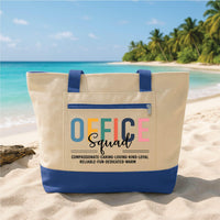 Office Squad Tote Bag with Zipper, Coworker Gift Office Staff Bag, Administrative Assistant Gift, Team Appreciation Work Travel Tote Bag
