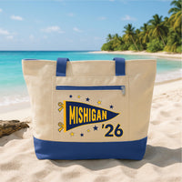 Graduation Tote Bag with Zipper, Custom College Grad Beach Bag, Personalized Class of 2026 Gift, Senior Graduation Tote