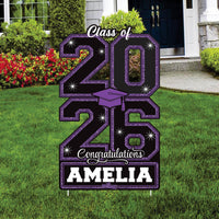 Personalized Class of 2026 Yard Sign, Custom Name Graduation Decoration, Congrats Grad Outdoor Lawn Sign with Stakes