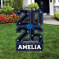 Personalized Class of 2026 Yard Sign, Custom Name Graduation Decoration, Congrats Grad Outdoor Lawn Sign with Stakes