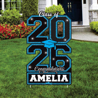 Personalized Class of 2026 Yard Sign, Custom Name Graduation Decoration, Congrats Grad Outdoor Lawn Sign with Stakes