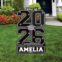 Personalized Class of 2026 Yard Sign, Custom Name Graduation Decoration, Congrats Grad Outdoor Lawn Sign with Stakes
