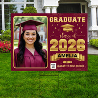 Photo Graduation Yard Sign, Custom Personalized Graduate Decor, Class of 2026, Graduation 2026, School Lawn Sign with Name Photo