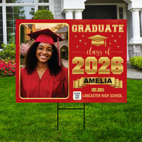 Photo Graduation Yard Sign, Custom Personalized Graduate Decor, Class of 2026, Graduation 2026, School Lawn Sign with Name Photo
