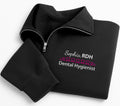 Custom Dental Embroidered Quarter Zip Sweatshirt, Personalized RDH Dental Hygienist Gift, Dentist Graduation Pullover for Women and Men Gift