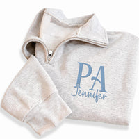 Custom PA Embroidered Quarter Zip Sweatshirt, Personalized Physician Assistant Pullover, Medical Graduation Gift for Women
