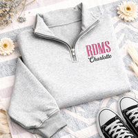 Custom RDMS Embroidered Quarter Zip Sweatshirt, Personalized Sonographer Pullover, Ultrasound Tech Graduation Gift