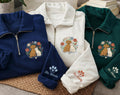 Veterinary Embroidered Quarter Zip Sweatshirt, Personalized Vet Tech Nurse Pullover, Pet Doctor Gift, Animal Lover Workwear Apparel