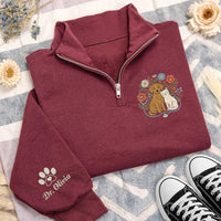 Veterinary Embroidered Quarter Zip Sweatshirt, Personalized Vet Tech Nurse Pullover, Pet Doctor Gift, Animal Lover Workwear Apparel
