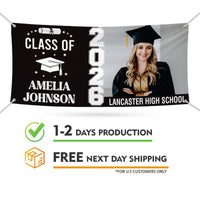 Graduation Banner, Custom Photo Vinyl Banner, Class of 2026, Graduation 2026, Personalized School Banner with Name Photo Decor