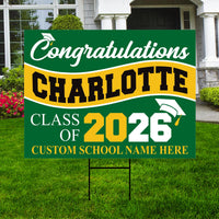 Graduation Yard Sign, Custom Name School Decor, Class of 2026, Graduation 2026, Congrats Grad Lawn Sign for High School College