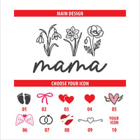 Custom Mama Embroidered Quarter Zip Sweatshirt, Birth Flower Mama Pullover, Personalized Mom Gift, Floral Sleeve Sweater