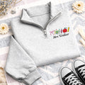 Personalized Teacher Embroidered Quarter Zip Sweatshirt, Custom Teacher Name Pullover, Back to School Teacher Gift Sweater